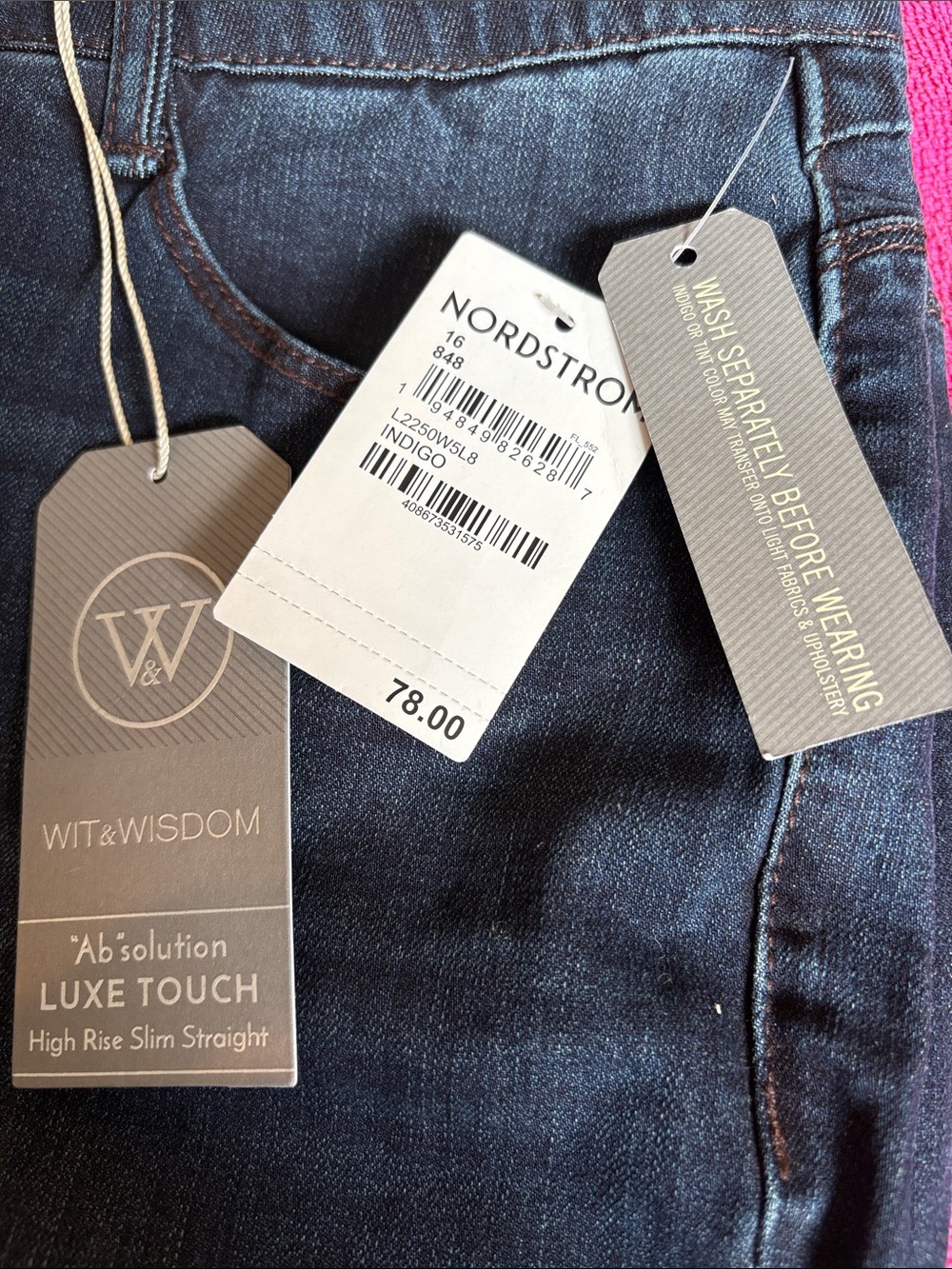 Wit & Wisdom Dark Indigo Straight Leg Jeans - Picture 2 of 7